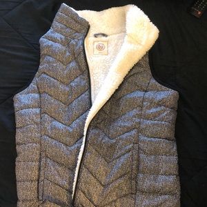 Black, White and Grey Puffy Vest